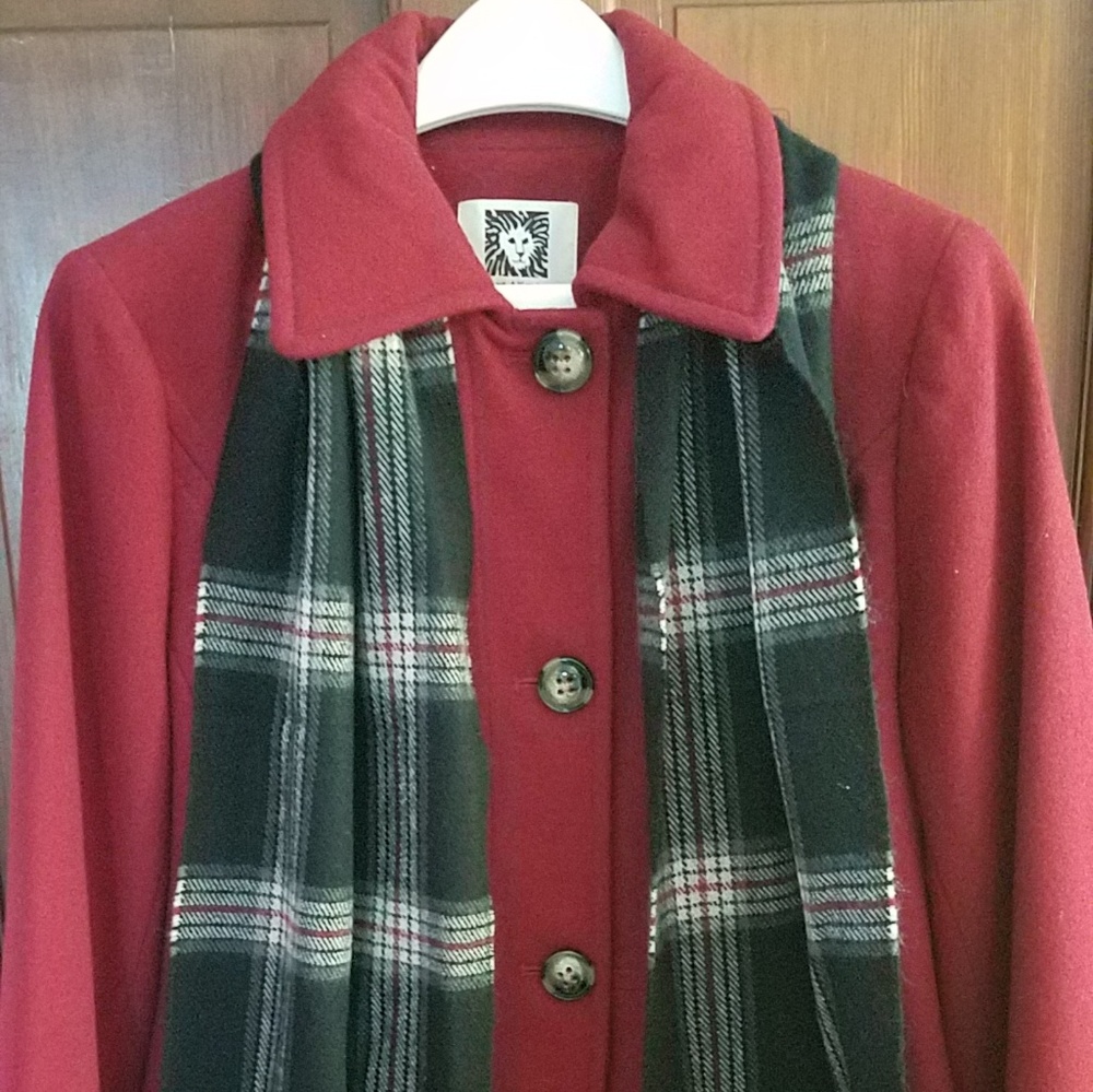 Brand New Anne Klein Car Coat w/ Scarf